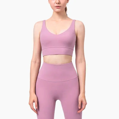 Mermaid Curve Women's Yoga sets wide straps and deep V neckline Sports bra +High waist wide belt leggings Women's Pilates suit